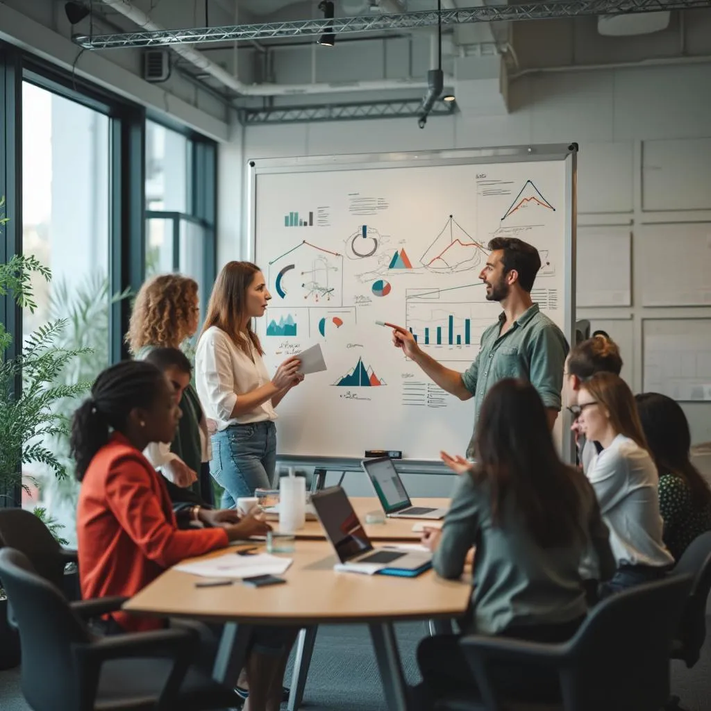 Equipo trabajando en colaboración